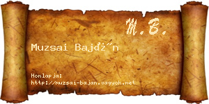Muzsai Baján névjegykártya